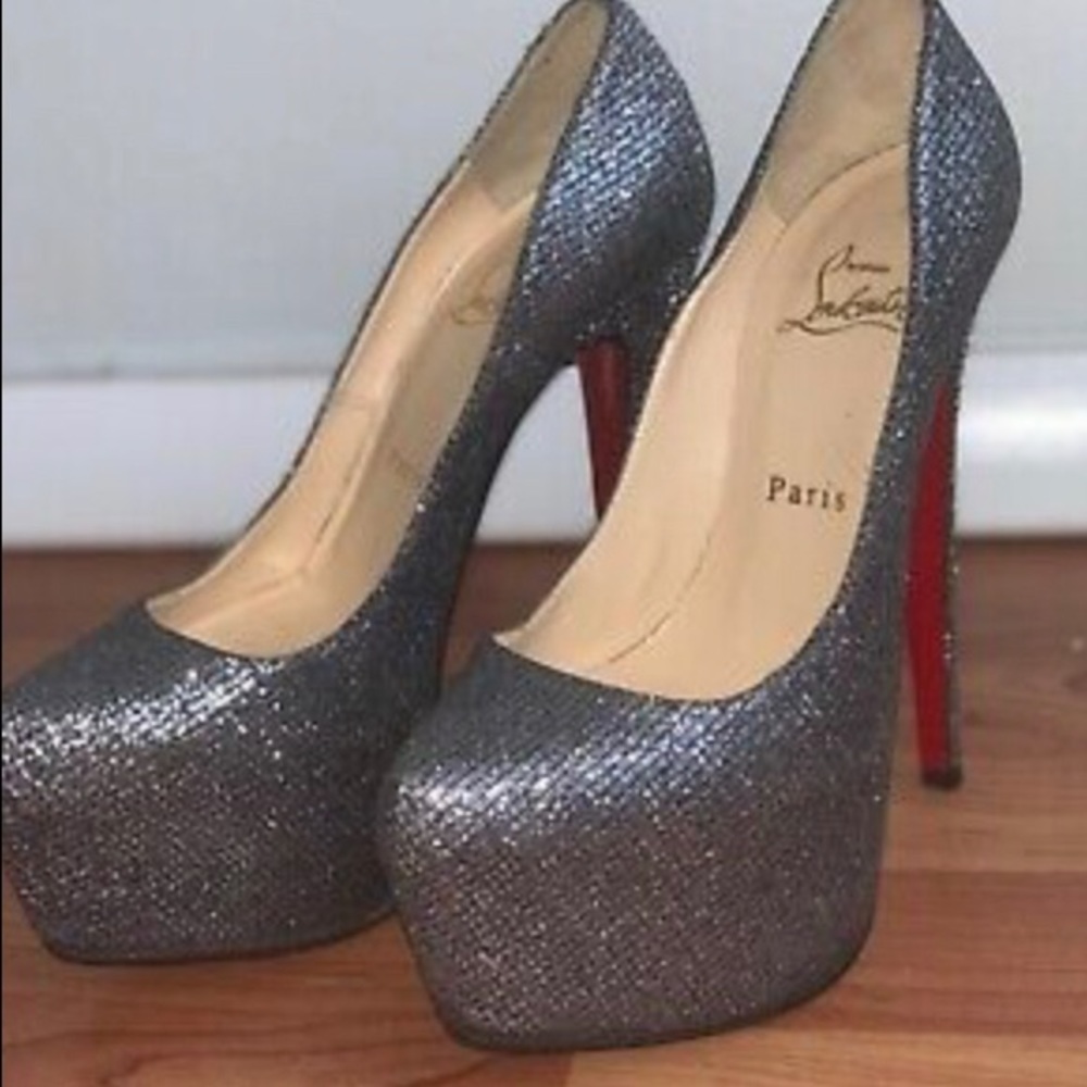 Christian Loubotin Silver Platform